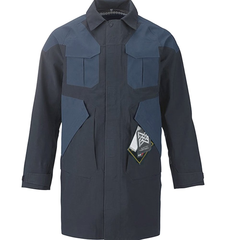 NEW Rare Burton x Thirteen Junkers Coat! Medium Blue Trench Style Gore Tex Shell